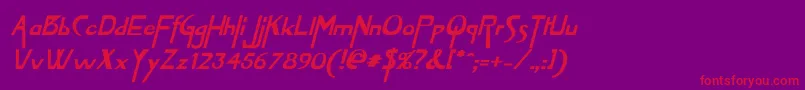 VireofontBoldItalic Font – Red Fonts on Purple Background
