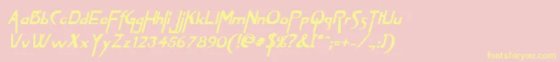 VireofontBoldItalic Font – Yellow Fonts on Pink Background
