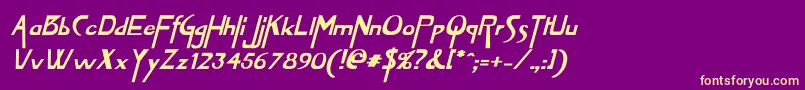 VireofontBoldItalic Font – Yellow Fonts on Purple Background