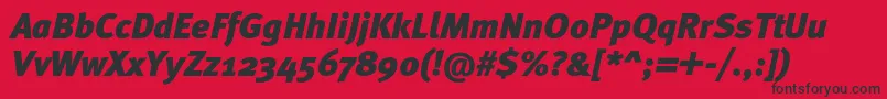 MetablackcItalic Font – Black Fonts on Red Background