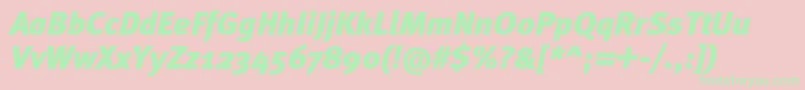MetablackcItalic Font – Green Fonts on Pink Background