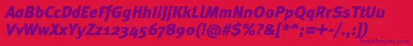 MetablackcItalic Font – Purple Fonts on Red Background
