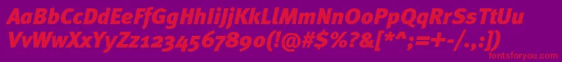 MetablackcItalic Font – Red Fonts on Purple Background