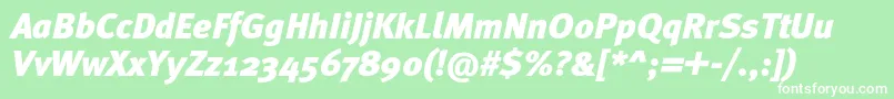 MetablackcItalic Font – White Fonts on Green Background