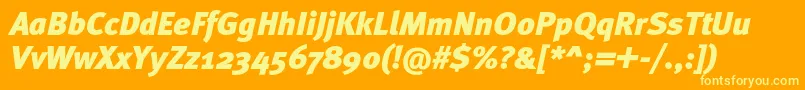 MetablackcItalic Font – Yellow Fonts on Orange Background