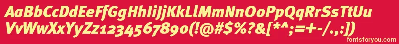 MetablackcItalic Font – Yellow Fonts on Red Background