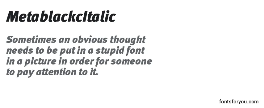 MetablackcItalic Font