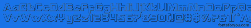 Usangel3D Font – Black Fonts on Blue Background