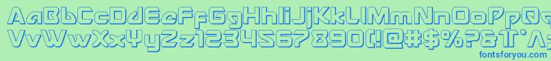 Шрифт Usangel3D – синие шрифты на зелёном фоне