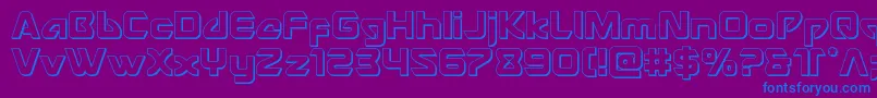 Usangel3D-Schriftart – Blaue Schriften auf violettem Hintergrund