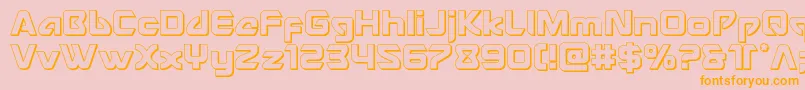 Usangel3D-Schriftart – Orangefarbene Schriften auf rosa Hintergrund