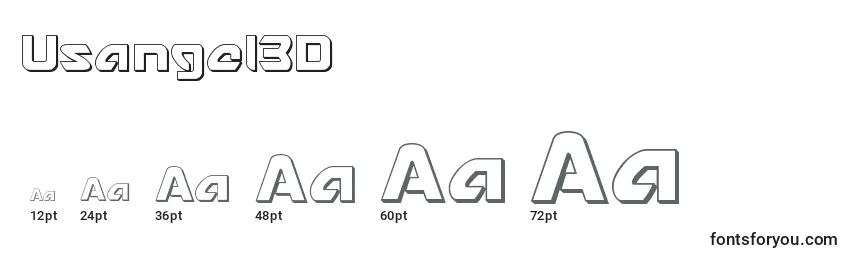Größen der Schriftart Usangel3D