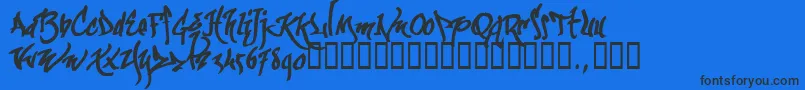 Kgraftrial Font – Black Fonts on Blue Background