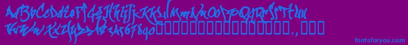 Kgraftrial Font – Blue Fonts on Purple Background