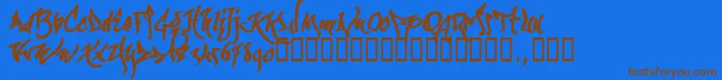 Kgraftrial Font – Brown Fonts on Blue Background