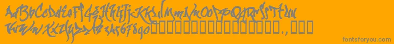 Kgraftrial-Schriftart – Graue Schriften auf orangefarbenem Hintergrund