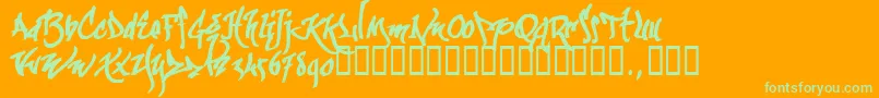 Kgraftrial Font – Green Fonts on Orange Background