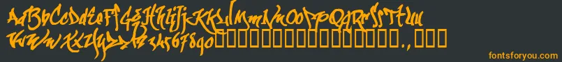 Шрифт Kgraftrial – оранжевые шрифты на чёрном фоне