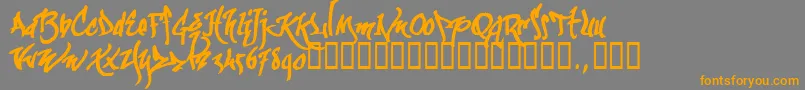 Kgraftrial-Schriftart – Orangefarbene Schriften auf grauem Hintergrund