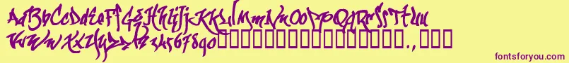 Kgraftrial Font – Purple Fonts on Yellow Background