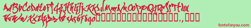 Kgraftrial Font – Red Fonts on Green Background