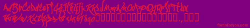 Kgraftrial Font – Red Fonts on Purple Background