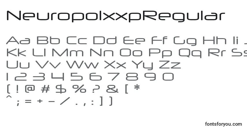 Schriftart NeuropolxxpRegular – Alphabet, Zahlen, spezielle Symbole