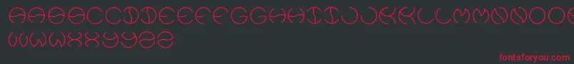 Fonte Kristina – fontes vermelhas em um fundo preto