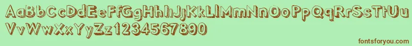 PointyDemo Font – Brown Fonts on Green Background