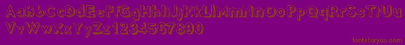 PointyDemo-Schriftart – Braune Schriften auf violettem Hintergrund