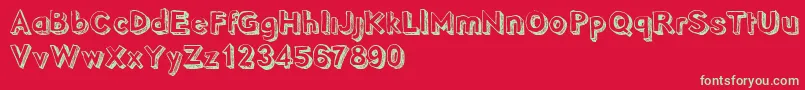 PointyDemo Font – Green Fonts on Red Background