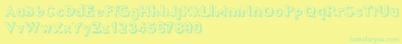 Police PointyDemo – polices vertes sur fond jaune