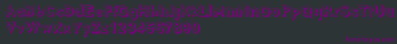 Czcionka PointyDemo – fioletowe czcionki na czarnym tle