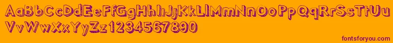 PointyDemo Font – Purple Fonts on Orange Background