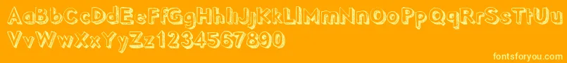 fuente PointyDemo – Fuentes Amarillas Sobre Fondo Naranja