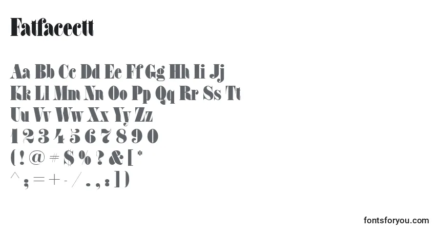 Schriftart Fatfacectt – Alphabet, Zahlen, spezielle Symbole