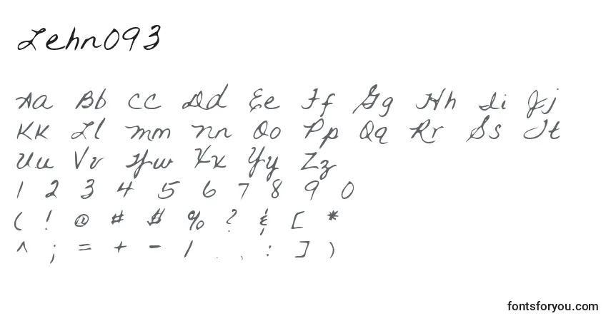 Czcionka Lehn093 – alfabet, cyfry, specjalne znaki