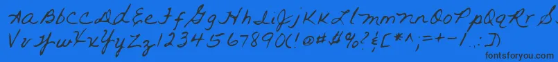 Czcionka Lehn093 – czarne czcionki na niebieskim tle