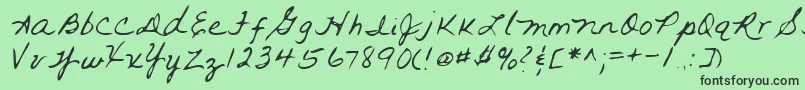 Lehn093-fontti – mustat fontit vihreällä taustalla