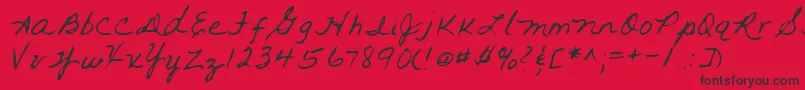 Lehn093-fontti – mustat fontit punaisella taustalla