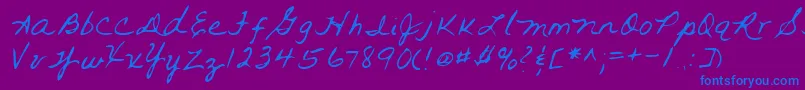 フォントLehn093 – 紫色の背景に青い文字