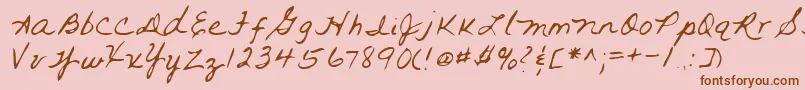Lehn093-fontti – ruskeat fontit vaaleanpunaisella taustalla