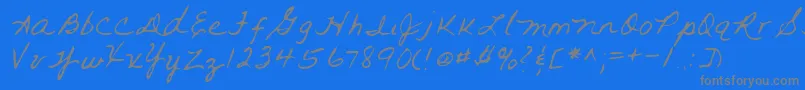 Lehn093-Schriftart – Graue Schriften auf blauem Hintergrund