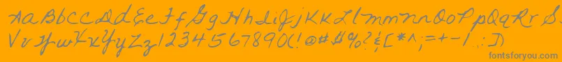 Czcionka Lehn093 – szare czcionki na pomarańczowym tle