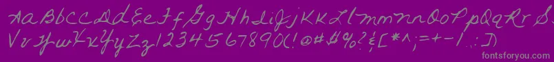 Lehn093-fontti – harmaat kirjasimet violetilla taustalla