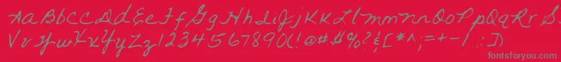 Czcionka Lehn093 – szare czcionki na czerwonym tle