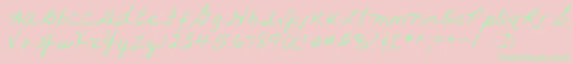 フォントLehn093 – ピンクの背景に緑の文字
