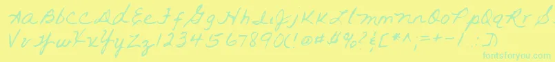 フォントLehn093 – 黄色い背景に緑の文字