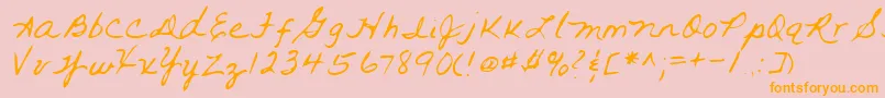 Fonte Lehn093 – fontes laranjas em um fundo rosa