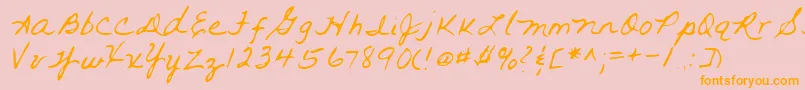 Lehn093-Schriftart – Orangefarbene Schriften auf rosa Hintergrund